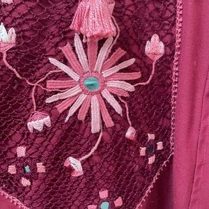 Cranberry Handmade Vintage 70’s  Smock Top size L